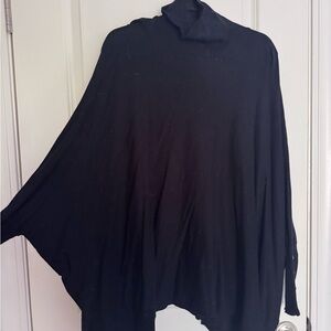 Alfani Black Turtleneck Poncho Sweater